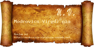 Modrovics Virgínia névjegykártya